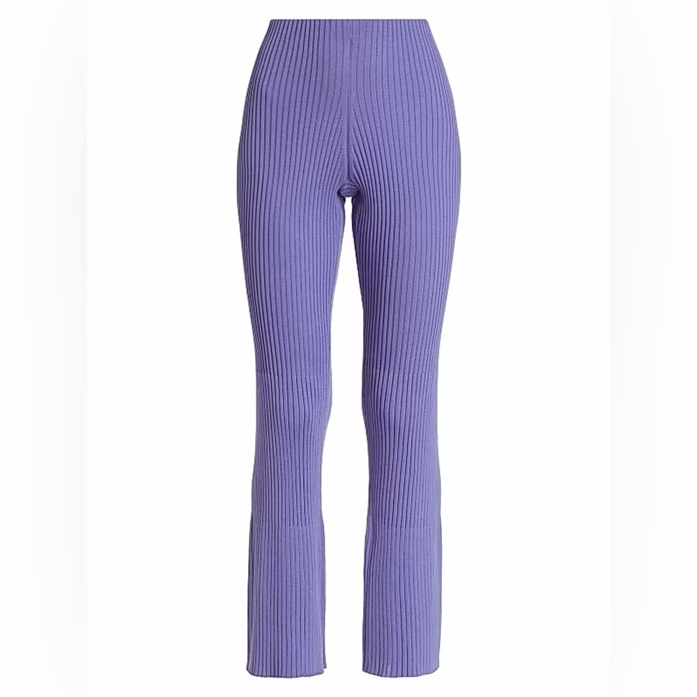 NWT Wolford Wool Rib-Knit Flared Trousers (112)